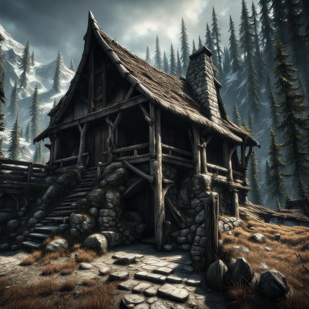 Hyperrealistic Skyrim Landscape in HDR