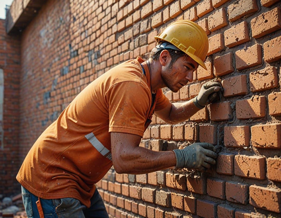 Hyperrealistic Construction Worker in Splash Art Style