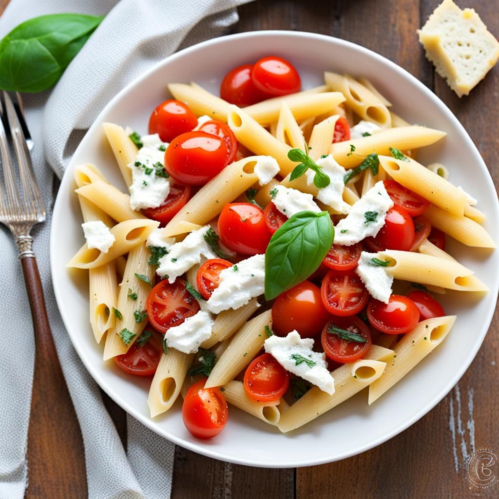 Penne Pasta with Goat Cheese and Tomatoes