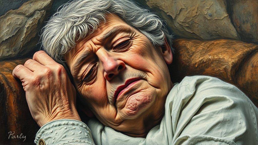 Nurse's Woe: Impasto Oil Painting with Texture