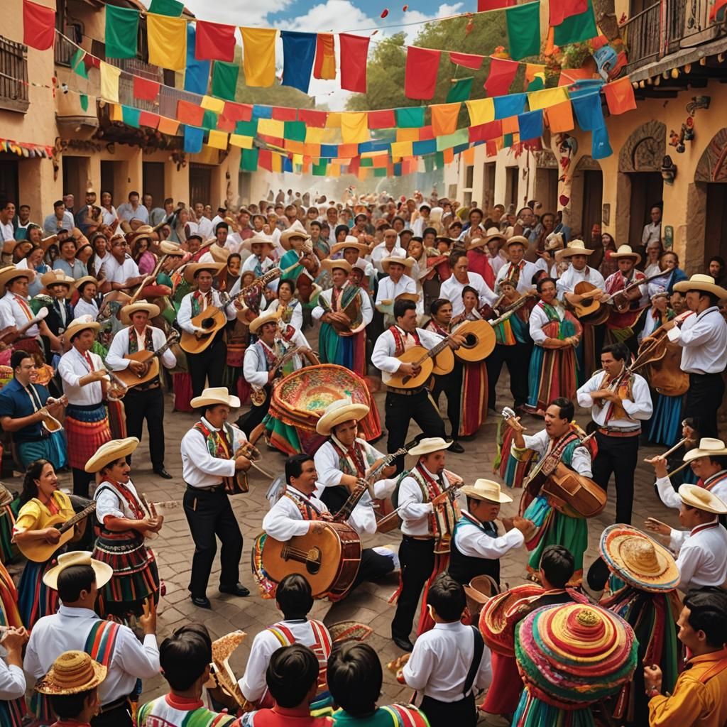 Vibrant Mexican Fiesta with Mariachi Musicians