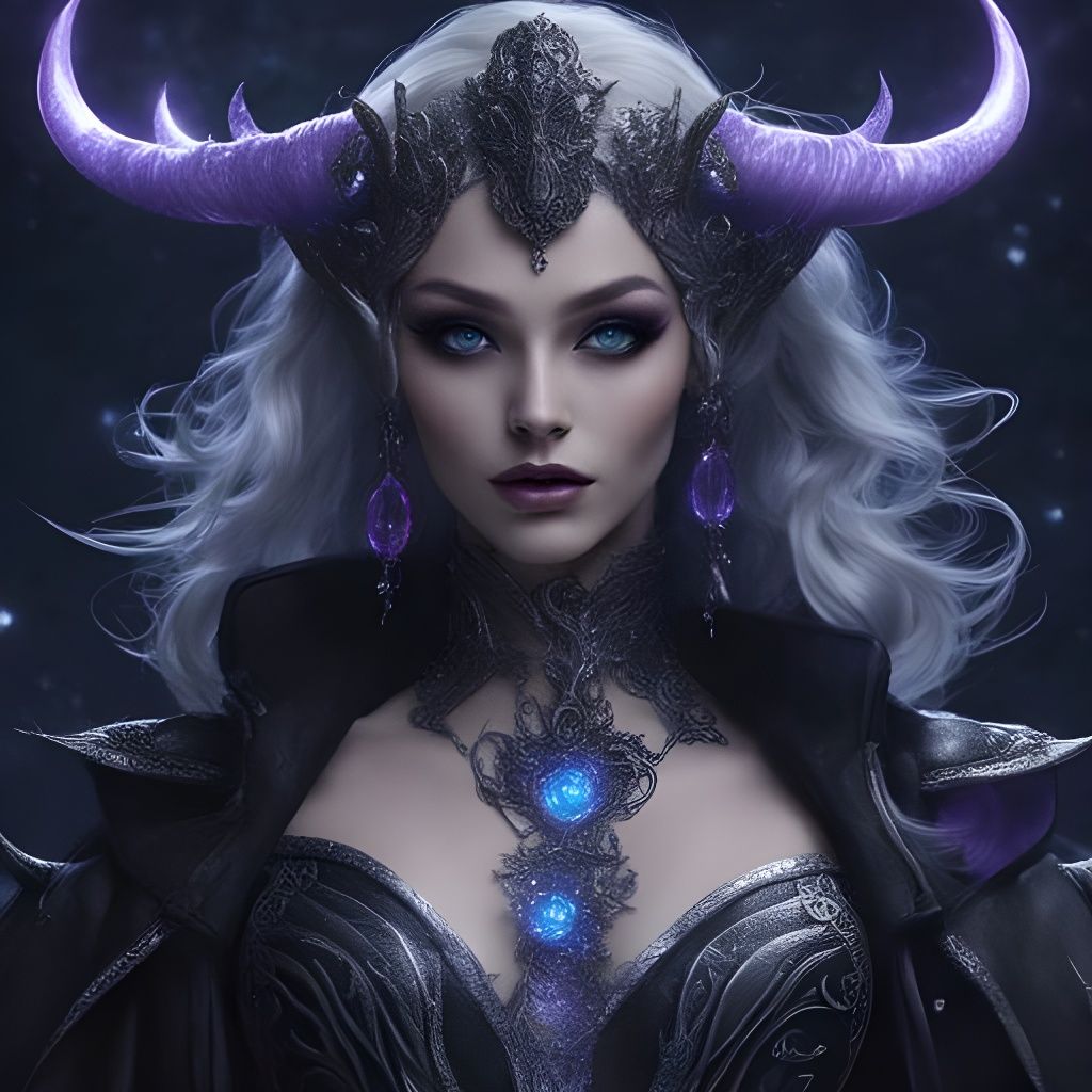 Gothic Lucifer Portrait in Hellish Landscape