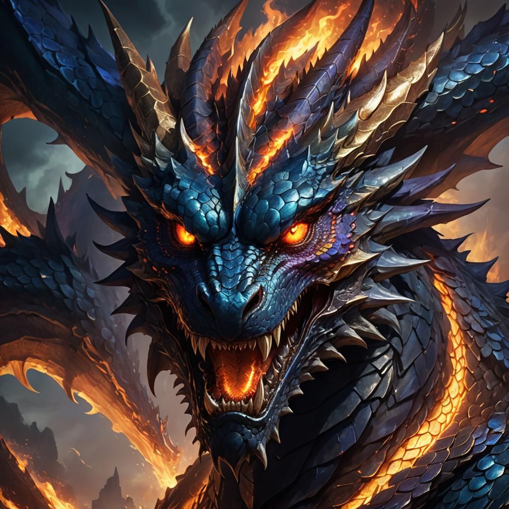 Dragon God Portrait in Moody Cinematic Lighting