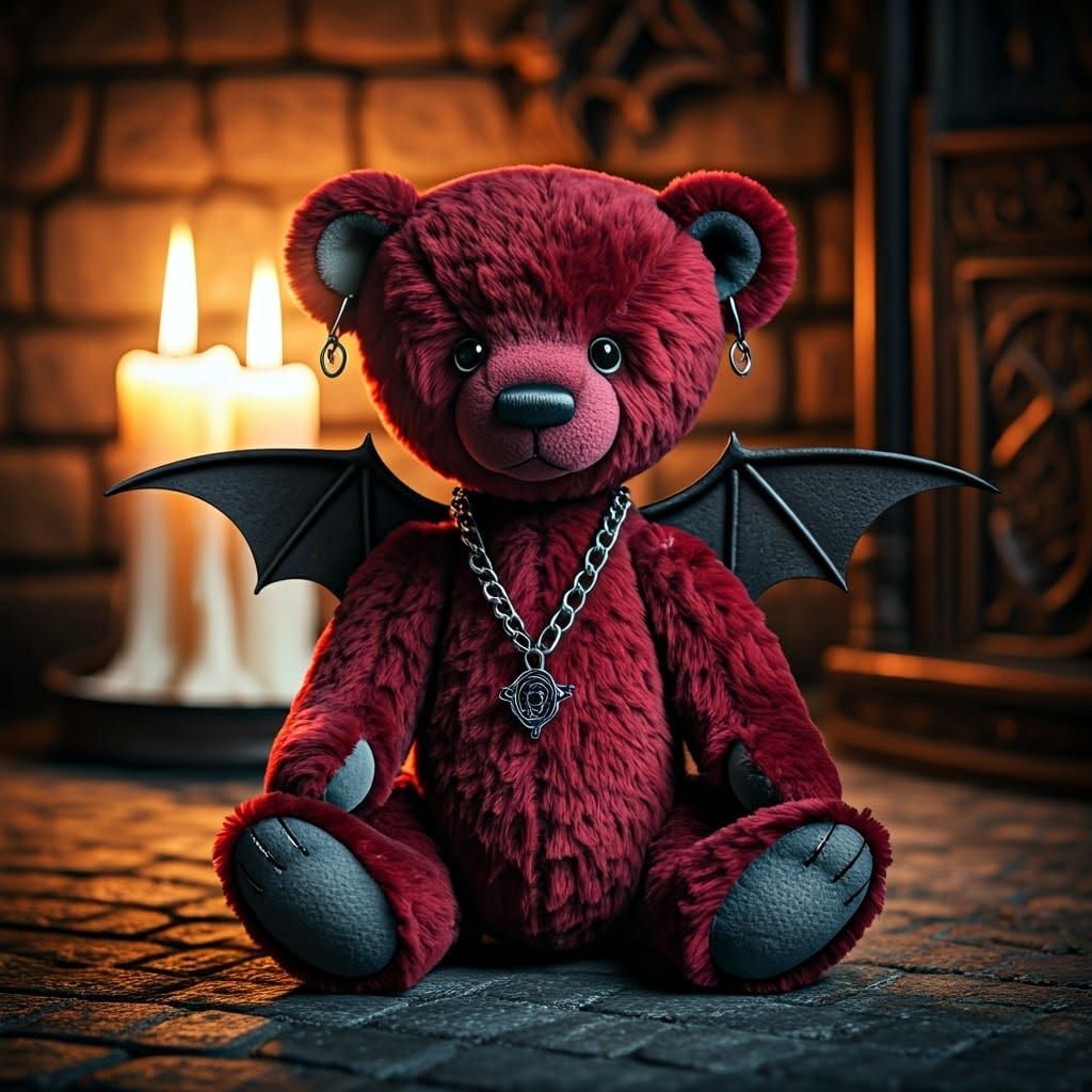 Red velvet teddy bear-bat