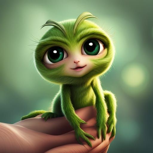 Knitted Yarn Grasshopper: Detailed Digital Portrait