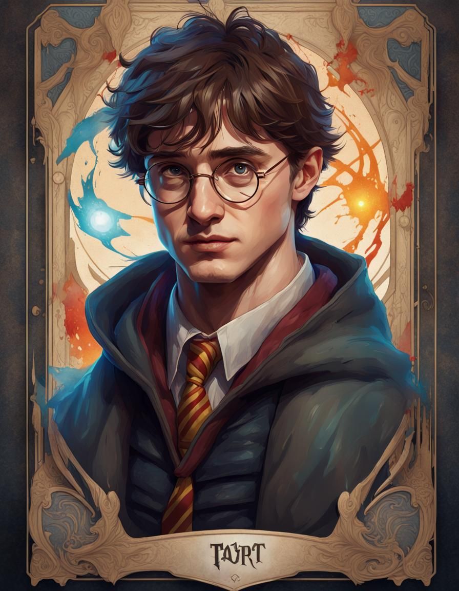 Harry Potter Tarot Card Portrait in Digital Art Style