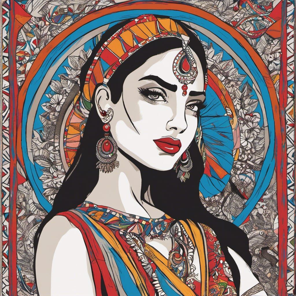 Gal Gadot as Madhubani Painting from India