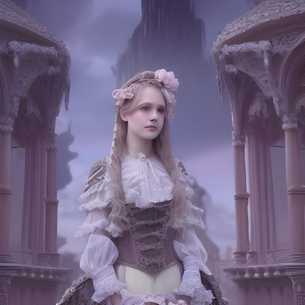 Frilly Gothic Princess: Dramatic Digital Painting