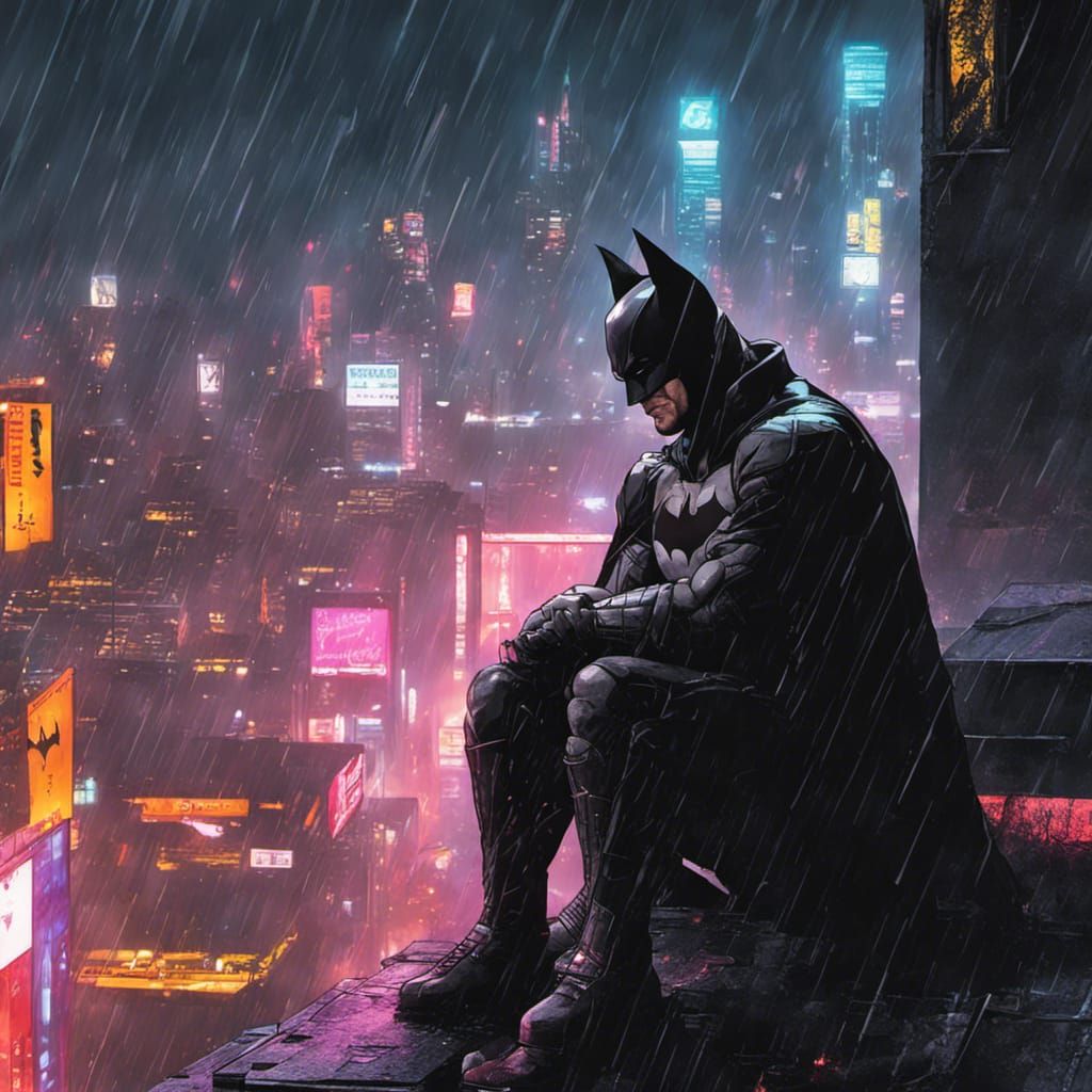 Batman on Gotham-city-Pink