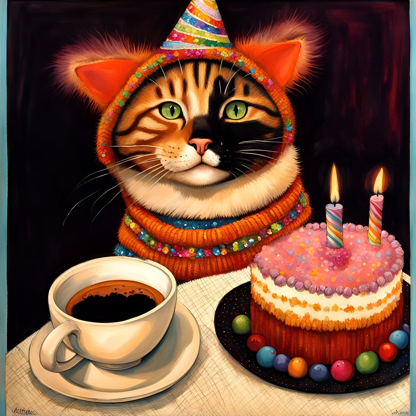 Coffee cat birthday! 🧁☕️😻