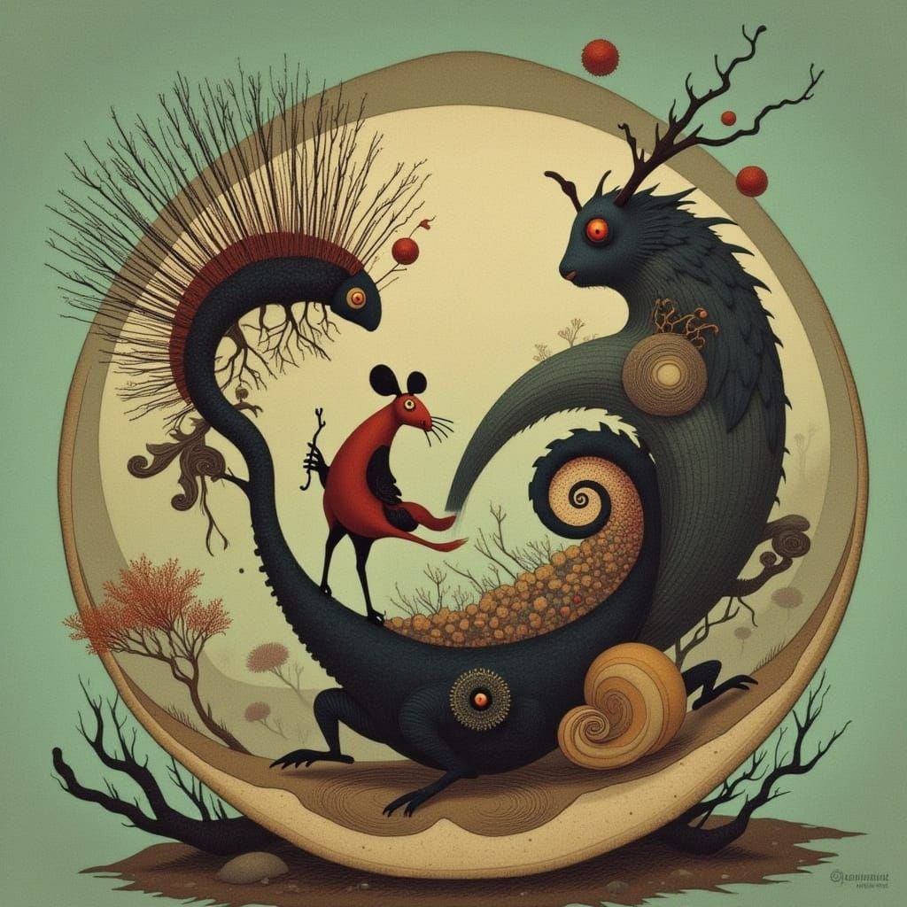 Abstract Art with Vibrant Colors and Dynamic Shapes