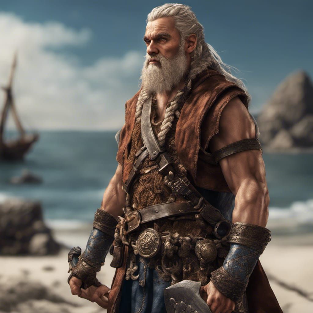 Dwarf Pirate Fighter with Braided Beard