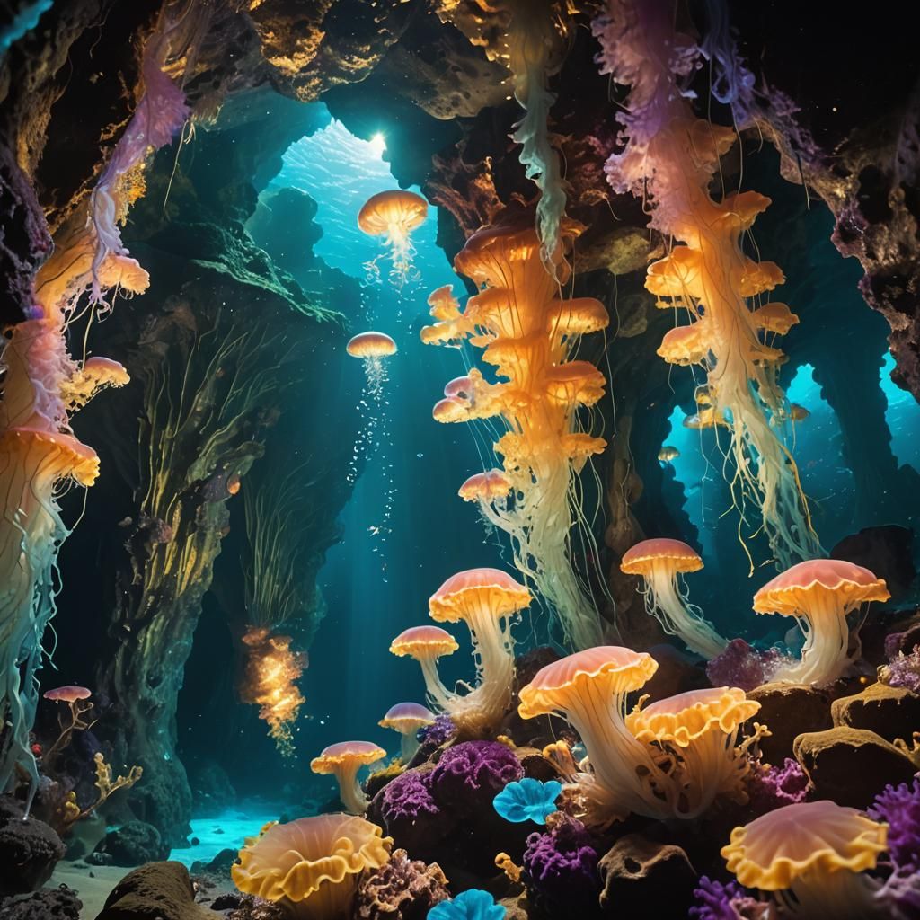 Puka Nacua in a Golden Ocean Cave