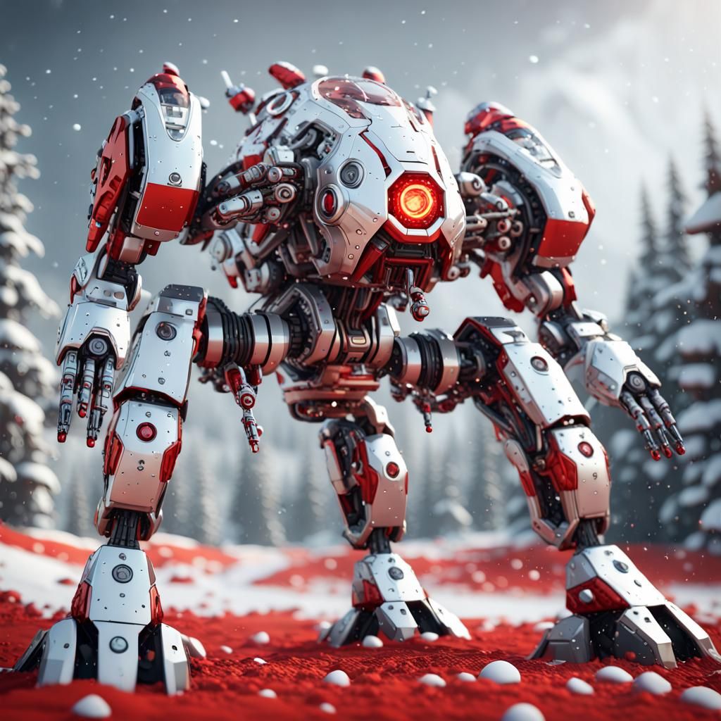 Rudolph Reindeer Flying Mech Suit in Sci-Fi Style