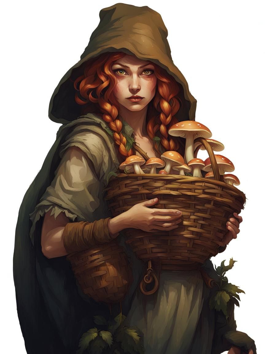 Dungeons and Dragons Faun Women with Mushrooms