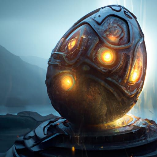 Detailed Egg Matte Painting in Deep Color