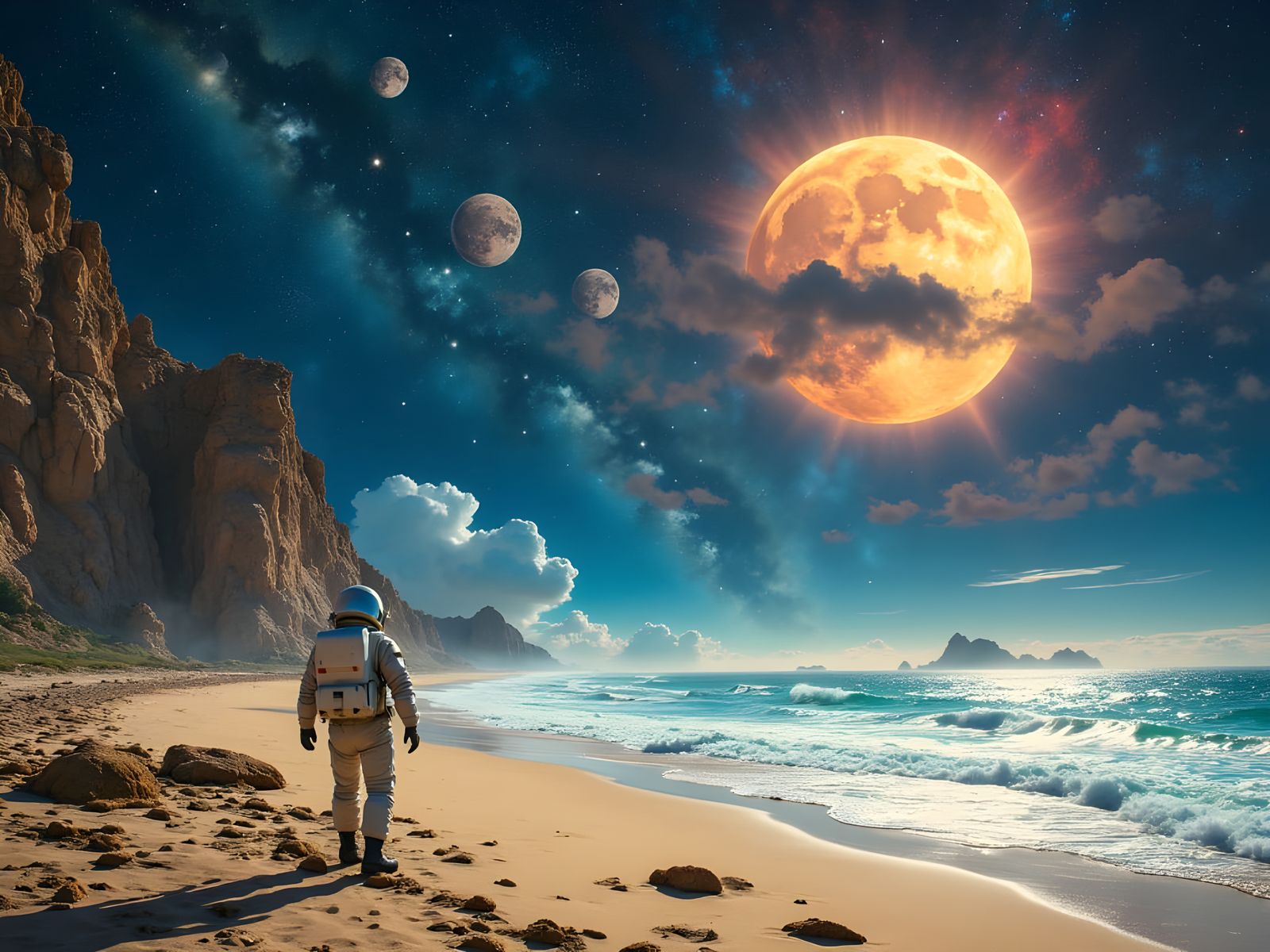 Astronaut on a Cosmic Shoreline