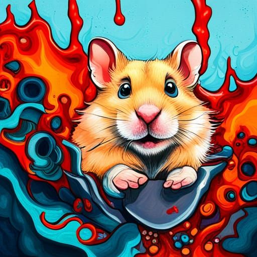Graffiti Art: Super Hamster in Street Art Style
