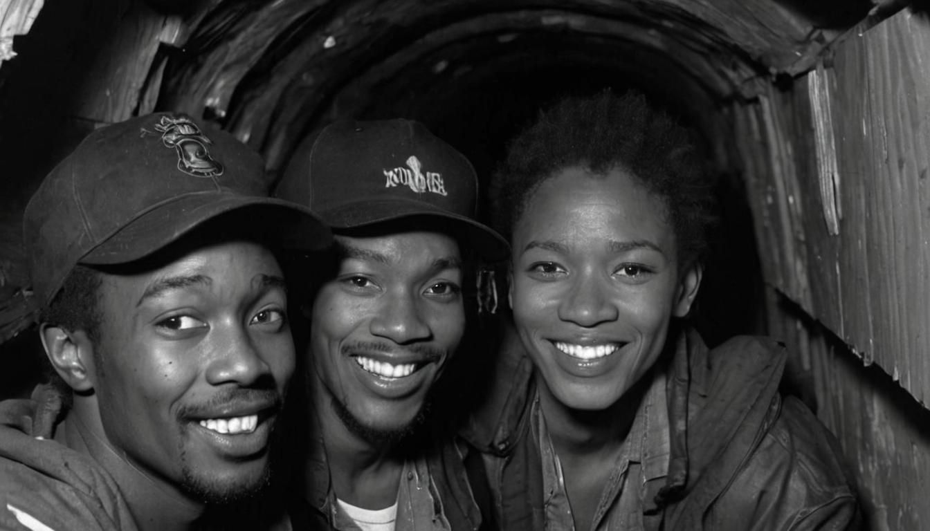 Gritty Black and White Shanty Town Photograph