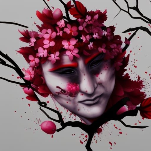 Demonic Cherry Blossom Splash Art