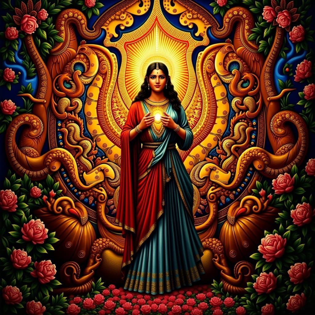 Masterpiece Painting of Truth and Beauty in Vibrant Color