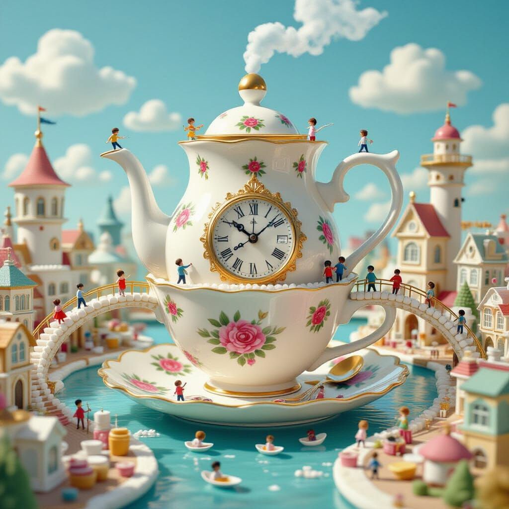 Fantastical City of Teacups and Teapots