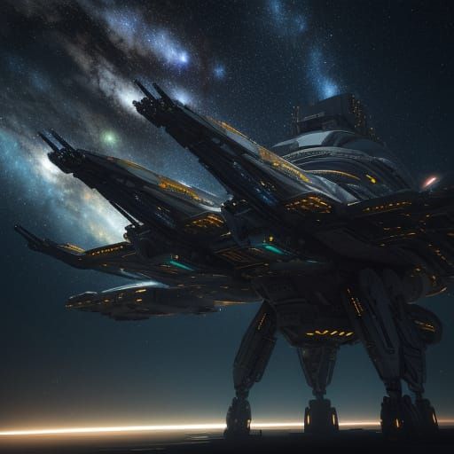 Surreal Spaceship Sails the Universe in Epic Sci-Fi Style