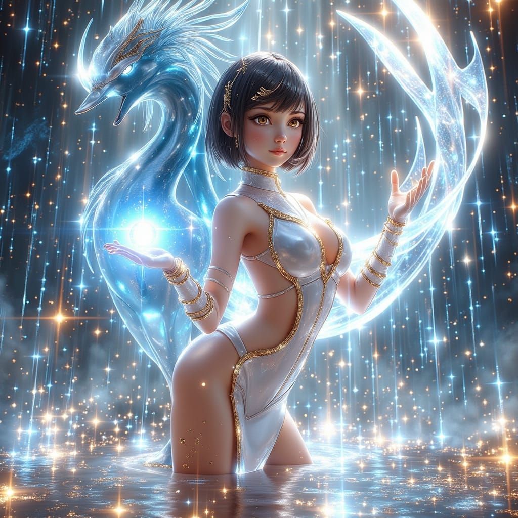 Woman in Futuristic Pokémon Cosplay with Gardevoir