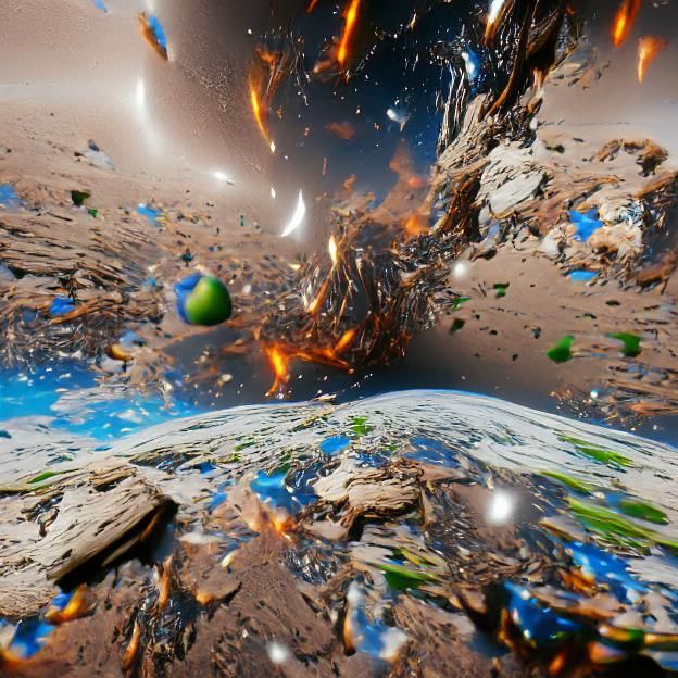 Asteroid Impact: Earth in Apocalyptic Destruction