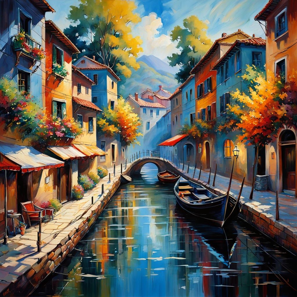 Vibrant Painting with Masterful Detail and Bright Colors