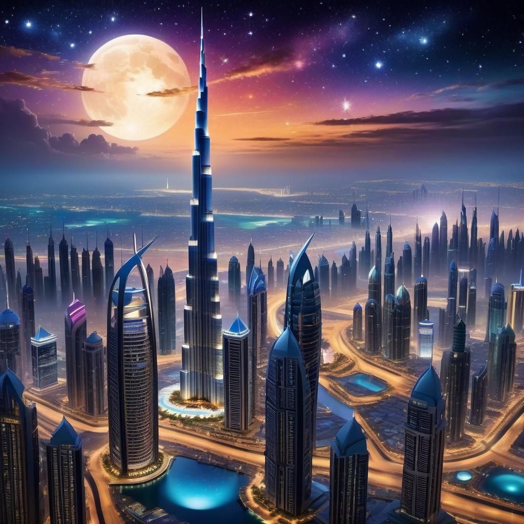 Dubai at starry night