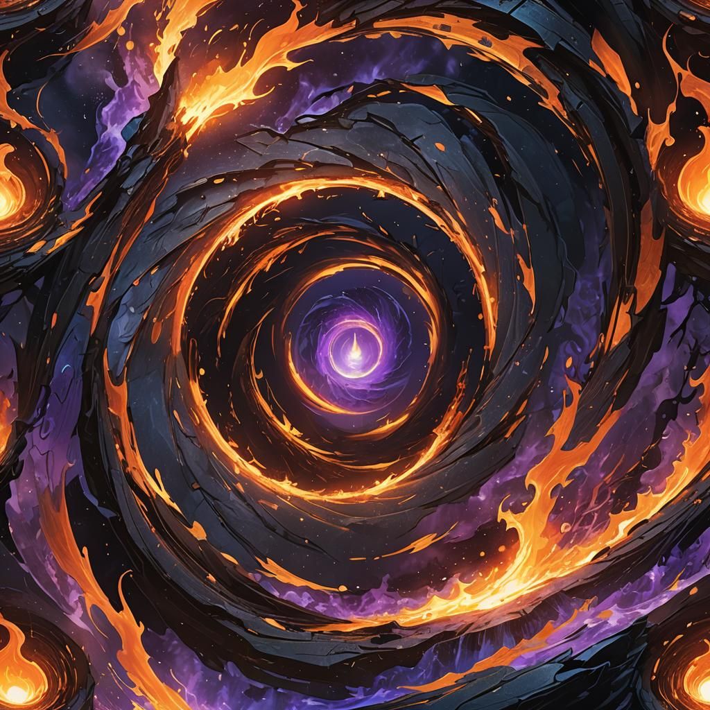 Elemental Portals in a Dark Void: Digital Concept Art