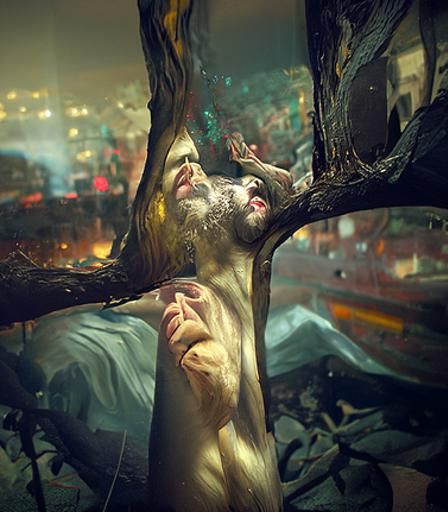 Christ in Gethsemane: Hyperrealistic Digital Matte Painting