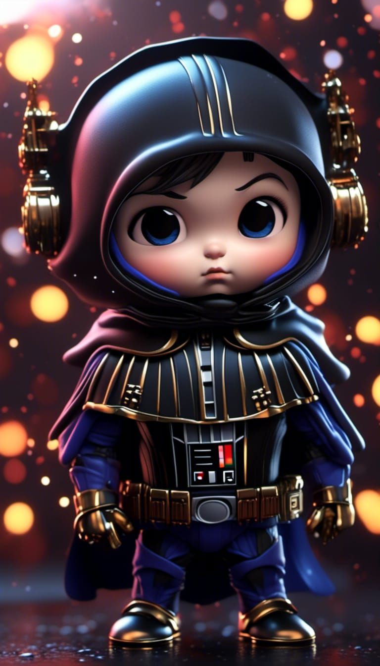 Chibi Darth Vader Hyperrealistic Unreal Engine Rendering