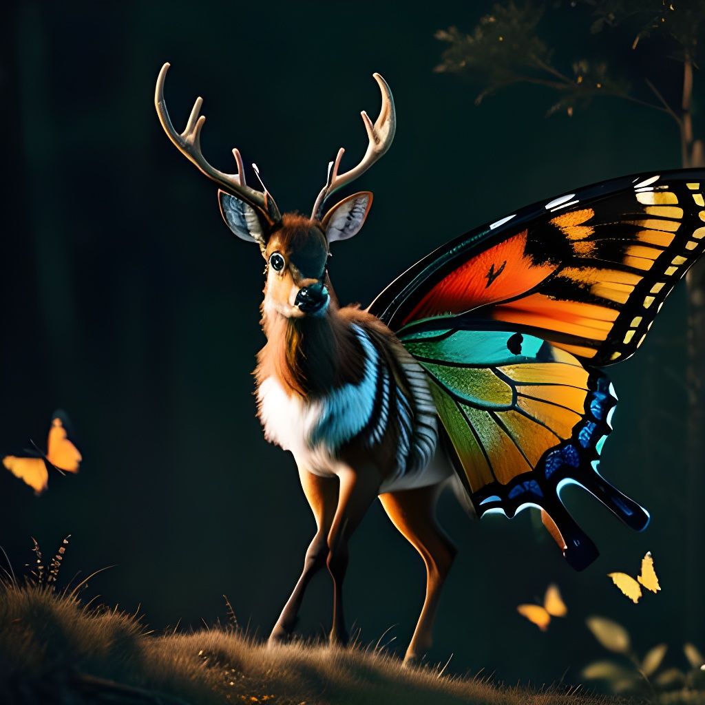 Butterfly Deer: Epic Digital Matte Painting