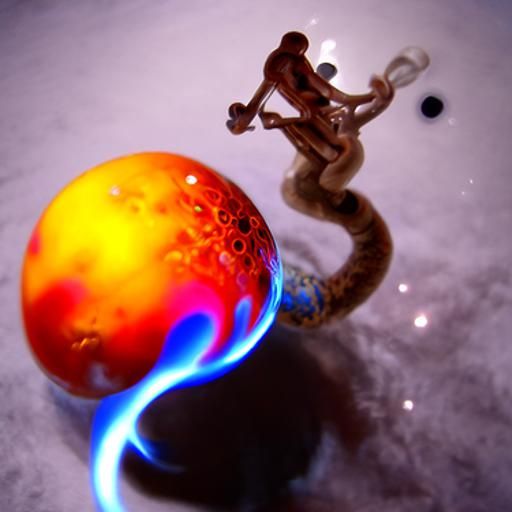 Flaming Golf Balls on Jupiter, Astral Illustration