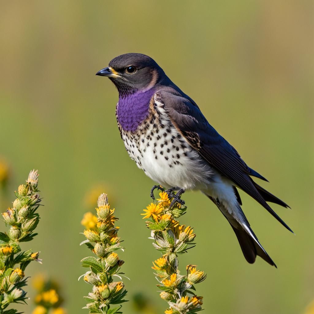 Hybrid Bird: Purple Martin and Fieldfare