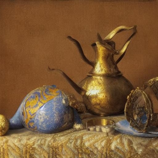 Surreal Hopping Still Life in Golden Light