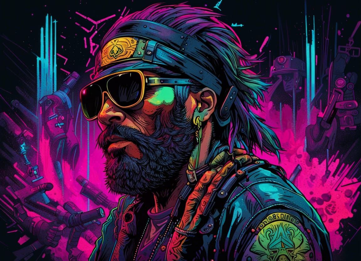 Outlaw Biker Gang Leader in Dieselpunk Style