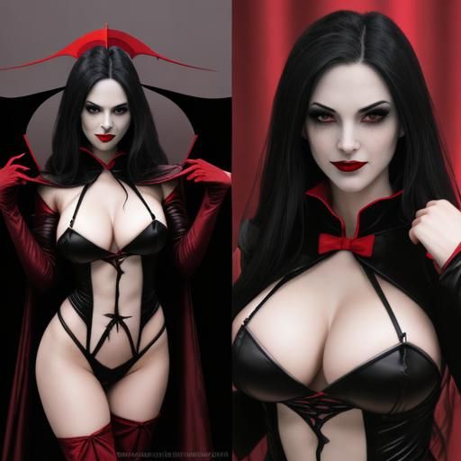 Vampire Woman in Gothic Costume