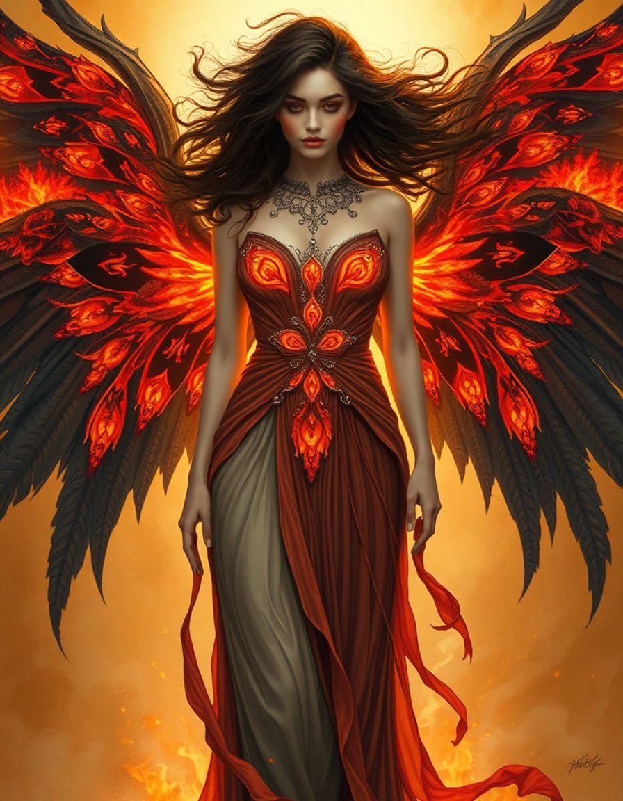Woman with Wings of Fire