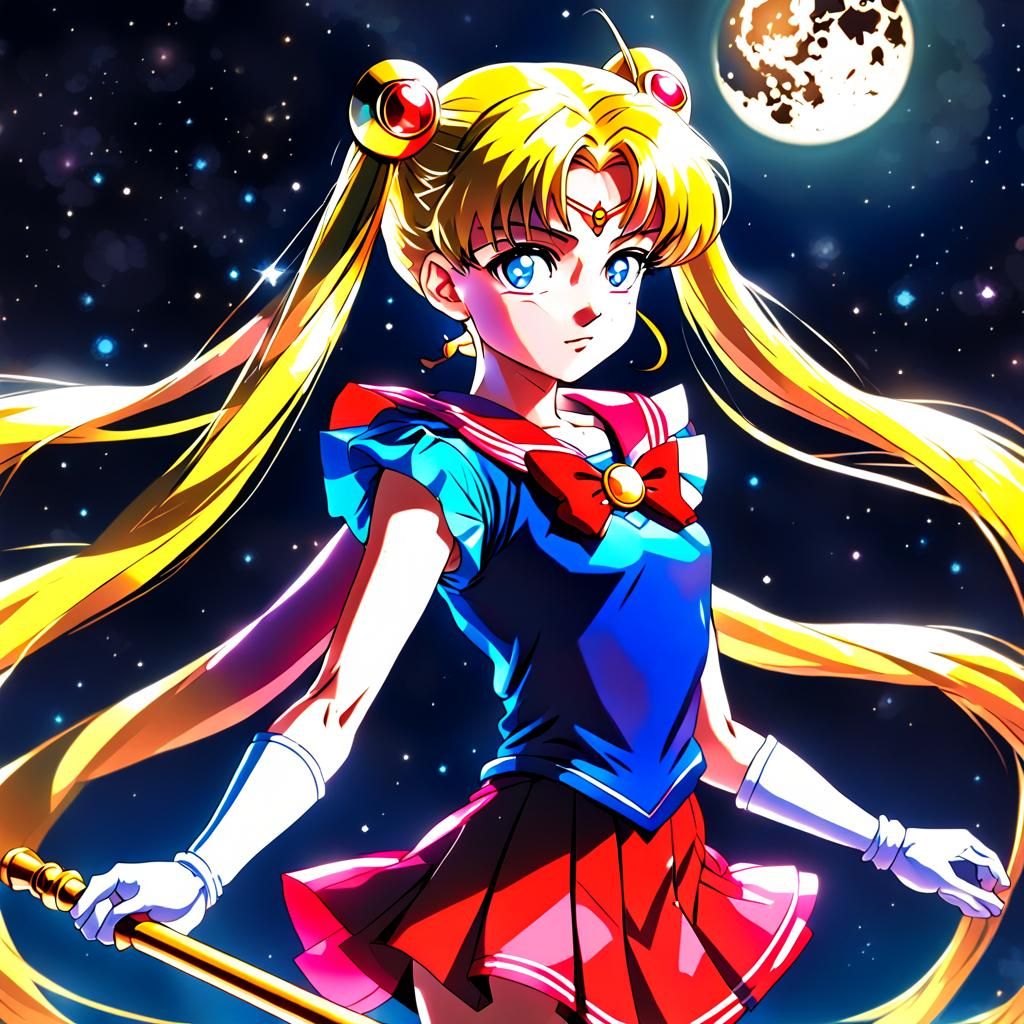 Sailor Moon in Cel-Shaded Anime Style