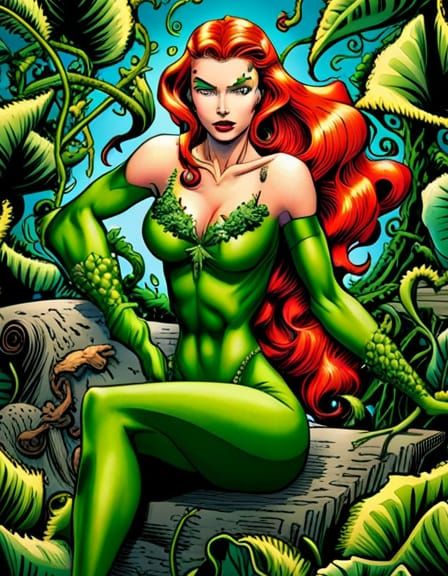 Poison Ivy in Vine-Covered Gotham City