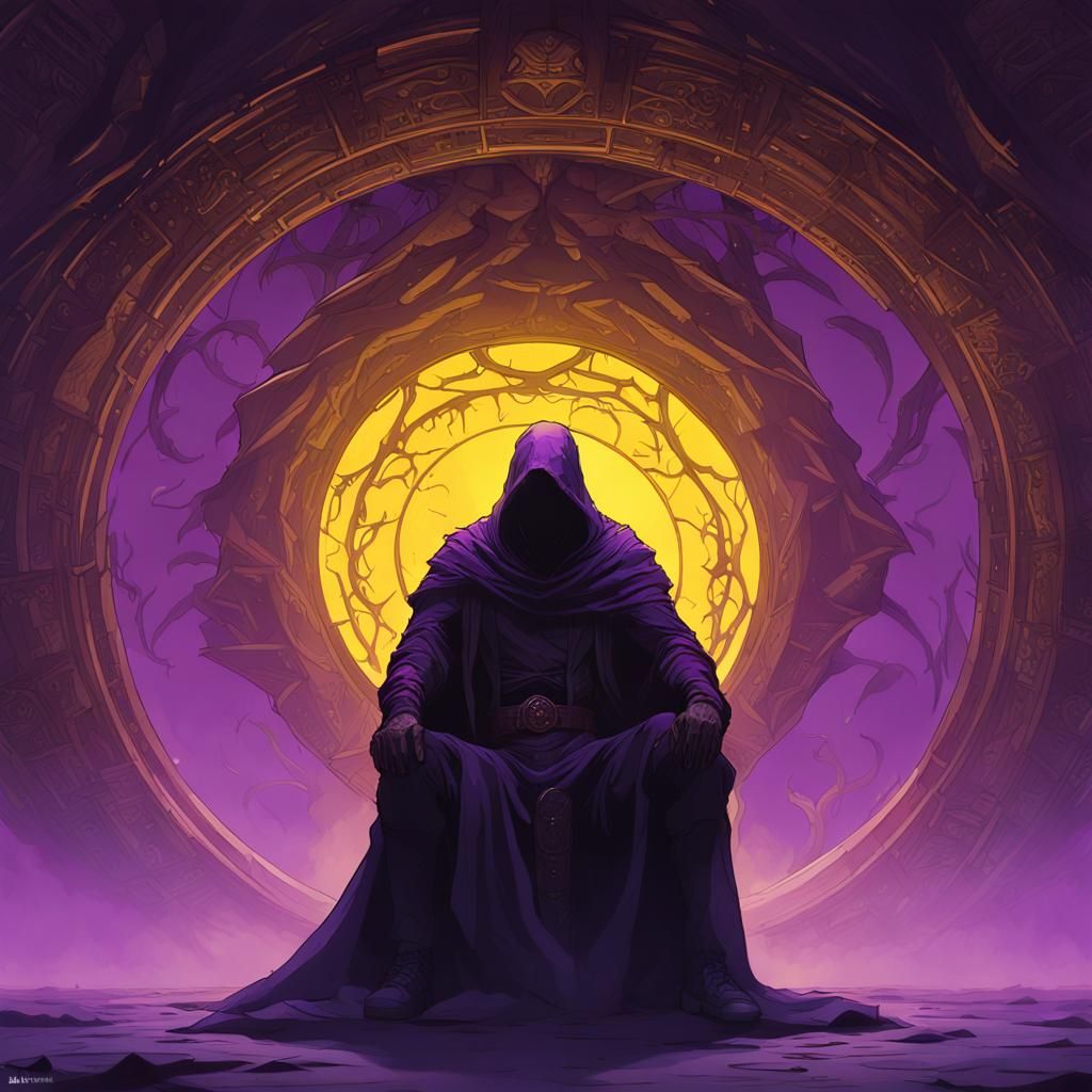 Dark Fantasy Void Art with Glowing Runes