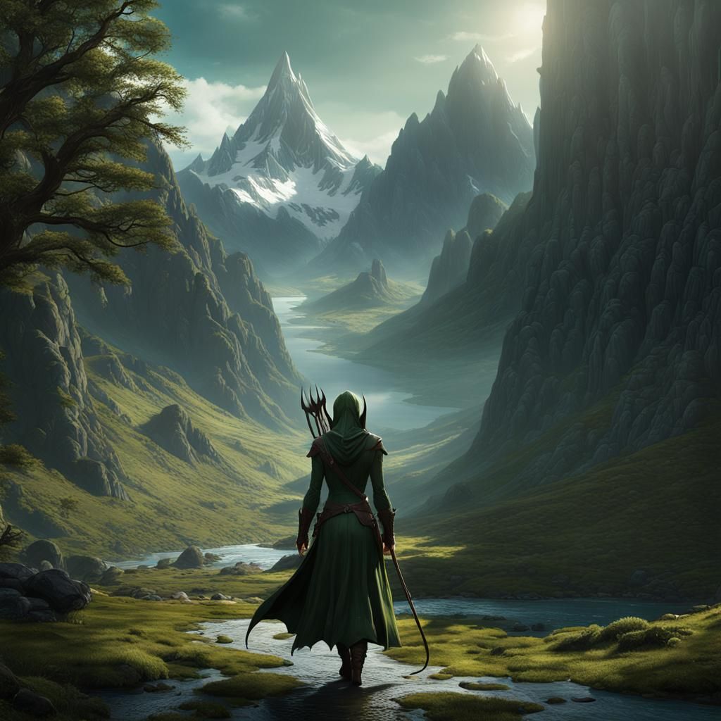 Tauriel in Mordor: Dark Fantasy Concept Art