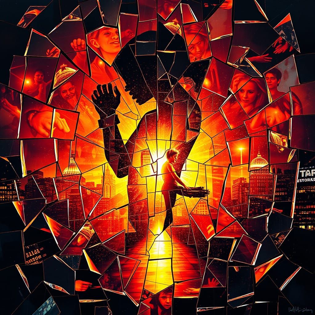 Vibrant Glass Mosaic Blends Music, Dance, and Cityscapes in...