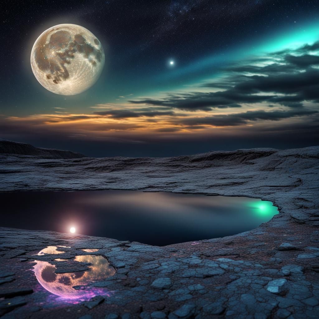 Holographic Art in Night Sky: Hyperrealistic Display