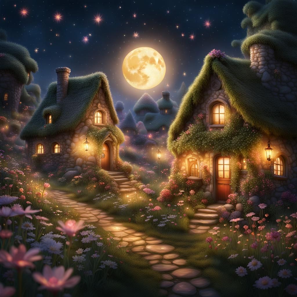 Charming Fairy Village in Cottagecore Style