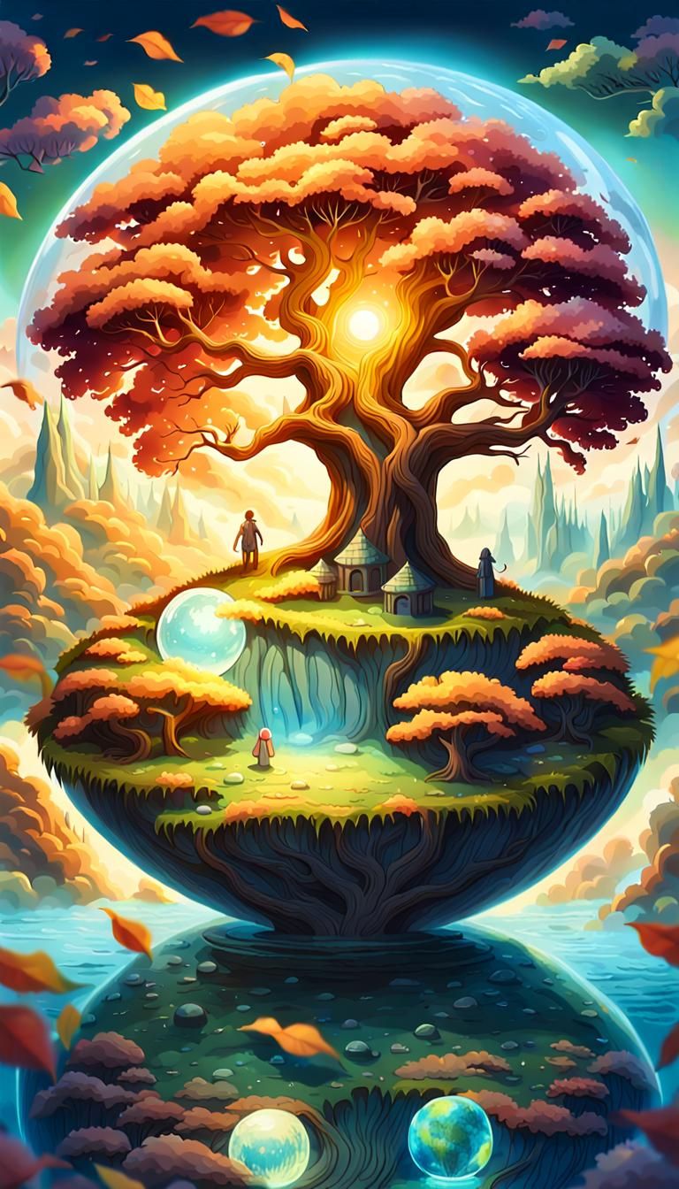 Magical Orb Containing a Tiny Fantasy World