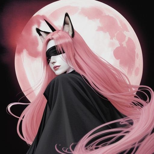 Pink-Haired Fox Woman in Junji Ito Hellscape